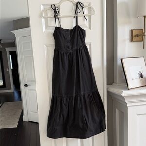 Madewell Charcoal Midi Dress with Straps